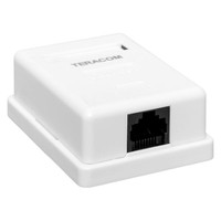 Розетка настенная TERACOM Cat.5E неэкран. 1 порт  RJ-45 Dual IDC белая (EKF) TRC-WBOX-1RJ45-5EUTP-WH