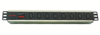 Блок розеток для 19 шкафов, 8 розеток IEC60320 С13, амперметр (DKC) R519iec8amc14