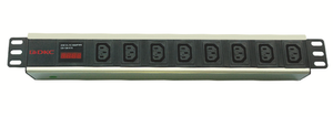 Блок розеток для 19 шкафов, 8 розеток IEC60320 С13, амперметр (DKC) R519iec8amc14