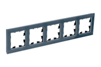 ATLASDESIGN NATURE 5-постовая РАМКА, НАТУРАЛЬНОЕ СТЕКЛО, ГРИФЕЛЬ (Systeme Electric) ATN360705