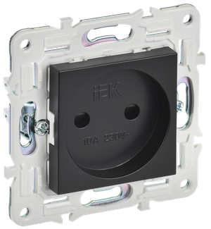 SKANDY Розетка без заземления с защитными шторками 10А SK-R01Bl черный IEK (IEK) SK-R13-10-K02