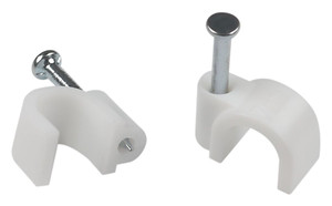 Скоба пластиковая крепежная круглая 7 мм белая NO-224-569 (50 шт/уп) (ЭРА) Б0066617