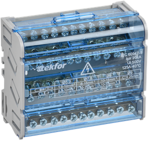 TEKFOR Шины на DIN-рейку (кросс-модуль) ШНК 4х11 3L+PEN IEK (IEK) TF-DN10-4-11-125