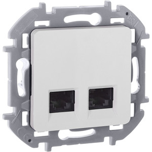 Розетка компьютерная двойная RJ45 категория 6 UTP белый INSPIRIA (IEK) 673840