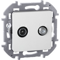 Розетка двойная TV+SAT тип звезда двухкабельная белый INSPIRIA (IEK) 673880