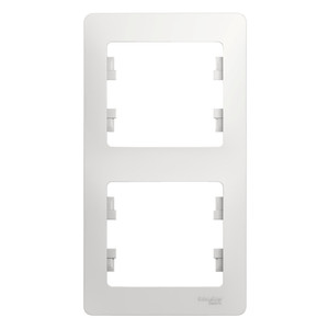 GLOSSA Рамка 2 поста вертикальная белая (Systeme Electric) GSL000106