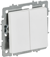 BRITE Выключатель 2-клавишный перекрестный 10А ВС10-2-3-БрАБ арктический белый IEK (IEK) BR-V23-0-10-K91