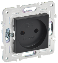 SKANDY Розетка без заземления без защитных шторок 10А SK-R02Bl черный IEK (IEK) SK-R10-10-K02
