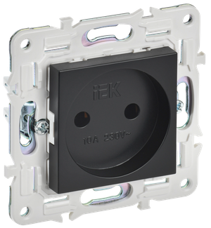 SKANDY Розетка без заземления без защитных шторок 10А SK-R02Bl черный IEK (IEK) SK-R10-10-K02
