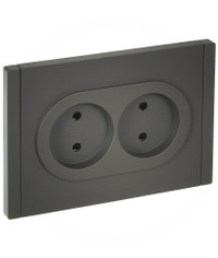 FORTE&PIANO Розетка 2-местная без заземления с защитными шторками безвинтовое крепление 10А FP325 серый IEK (IEK) FP-R23-10-1-K03