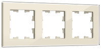 BRITE Рамка 3 поста РУ-3-2-БрВа стекло ванильный (IEK) BR-M32-G-K10