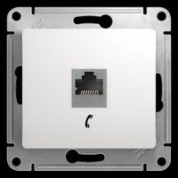 GLOSSA Розетка телефонная RJ11 в рамку белая (Systeme Electric) GSL000181T