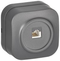 GLORY Розетка для открытой установки компьютерная RJ45 кат.5E РК10-ХСм сталь матовый IEK (IEK) EKH10-K46M