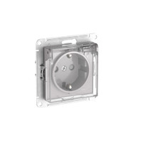 ATLASDESIGN AQUA РОЗЕТКА с заземлением со шторками с прозрачной крышкой, 16А,IP44, быстрозажимные клеммы,АЛЮМИН (Systeme Electric) ATN440346S