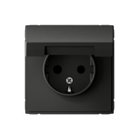 ARTGALLERY розетка с заземл. со шторк. с крышкой, 16А, IP20, механизм, базальт (Systeme Electric) GAL001446