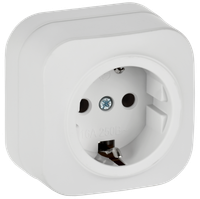 GLORY Розетка 1-местная для открытой установки с заземлением без защитных шторок 16А РС20-3-ХБм белый матовый IEK (IEK) ERH11-K01M-16