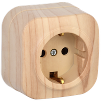 GLORY Розетка одноместная наружная с заземлением сосна (IEK) ERH11-K34-16