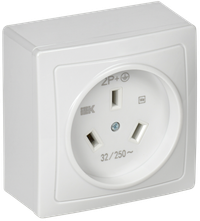 Розетка разборная для плиты с з/к открытой        установки белая 32А Рпл10-К IEK (IEK) ERP10-032-K01