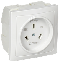 Розетка разборная для плиты с заземлением скрытой установки 32А белая Рпл11-К IEK (IEK) ERP11-032-K01