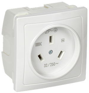 Розетка разборная для плиты с заземлением скрытой установки 32А белая Рпл11-К IEK (IEK) ERP11-032-K01