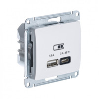 GLOSSA USB РОЗЕТКА A + тип-C 45W высокоскор.заряд. QC, PD, механизм, БЕЖЕВЫЙ (Systeme Electric) GSL000229