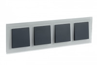 Рамка четырехпостовая ATLASDESIGN NATURE, МАТОВОЕ СТЕКЛО БЕЛЫЙ (Systeme Electric) ATN330104
