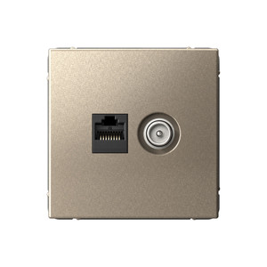 ARTGALLERY розетка двойная ТВ + компьютерная RJ45, кат. 5Е, шампань (Systeme Electric) GAL000589