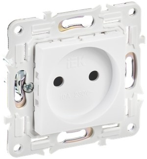 SKANDY Розетка без заземления без защитных шторок 10А SK-R02W арктический белый IEK (IEK) SK-R10-10-K01