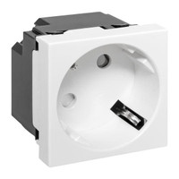 Розетка 45х45 с заземлением 45 градусов быстрозажимные клеммы белая (EKF) E2MR16-028-10-45-SL