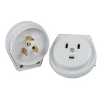 Разъем РШ-ВШ 32А 250В 2P+PE (СУ) пластиковый белый Simple (EKF) AS-250-H-02