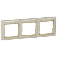 Рамка 3-местная слоновая кость (золотой штрих) VALENA (IEK) 774153
