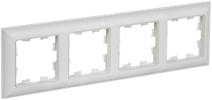 BRITE Рамка 4-местная РУ-4-БрАБ арктический белый/белый IEK (IEK) BR-M42-12-K91