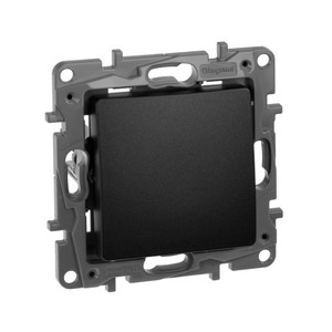 Выключатель 1-клавишный 10А безвинтовое крепление антрацит ETIKA (IEK) 672601