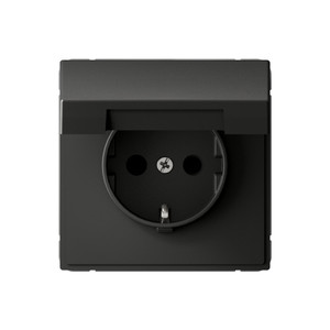 ARTGALLERY РОЗЕТКА с заземл. со шторк. с крышк., 16А, IP20,  механизм, быстрозажимные клеммы, базальт (Systeme Electric) GAL001446S