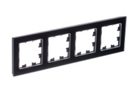 ATLASDESIGN NATURE 4-постовая РАМКА, НАТУРАЛЬНОЕ СТЕКЛО, ЧЕРНЫЙ (Systeme Electric) ATN361004