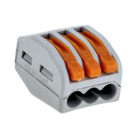 Клемма СМК 222-413 с рычагом 3 отверстия 0,08-2,5(4.0)мм2 (100шт.) (EKF) plc-smk-413