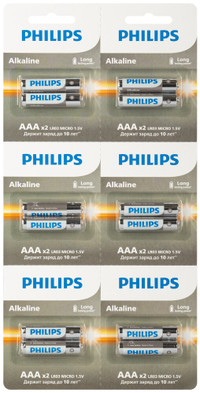 Элемент питания алкалиновый LR03A12S/51 ААА 1,5v 2х6 шт. LR03-2BL Entry (ЭРА) Б0064646