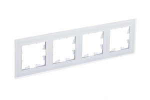 Рамка четырехпостовая ATLASDESIGN NATURE, МАТОВОЕ ОРГАНИЧЕСКОЕ СТЕКЛО БЕЛЫЙ (Systeme Electric) ATN330104