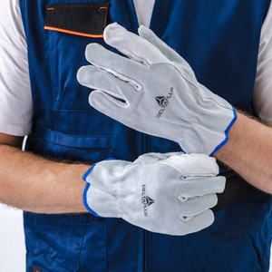 Перчатки из натуральной кожи FСN29 серый цвет. Размер 11 (Delta Plus) FCN2911