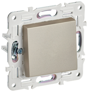 SKANDY Выключатель 1-клавишный проходной 10А SK-V02Sh шампань IEK (IEK) SK-V12-0-10-K37