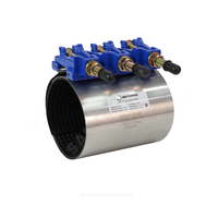 Хомут ремонтный нержавеющий Ду125 (130-145)мм L=200 с чугунным замком (Benarmo) 013-2859