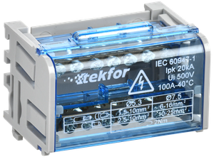 TEKFOR Шины на DIN-рейку (кросс-модуль) ШНК 2х7 L+PEN IEK (IEK) TF-DN10-2-07-100