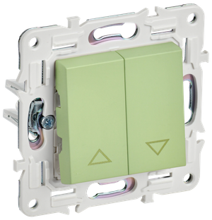 SKANDY Выключатель жалюзи 10А SK-V12G мятный IEK (IEK) SK-V15-0-10-K06