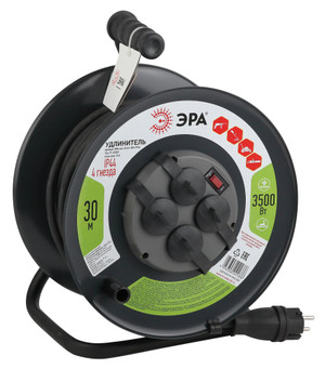 Удлинитель силовой RMx-4es-3x2.5-30m-IP44KG на металлической катушке c/з 4 гнезда 30м КГ 3х2.5 RMx-4es-3x2.5-30m-IP44KG (ЭРА) Б0043058