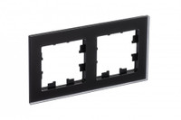 Рамка двухпостовая ATLASDESIGN NATURE, МАТОВОЕ ОРГАНИЧЕСКОЕ СТЕКЛО ЧЕРНЫЙ (Systeme Electric) ATN331002