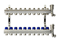 Коллекторная группа FHF-10R set 10 контуров 1'x3/4' c воздухоотводчиками и кронштейнами (Ридан) 088U0710R