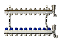 Коллекторная группа FHF-10R set 10 контуров 1'x3/4' c воздухоотводчиками и кронштейнами (Ridan) 088U0710R