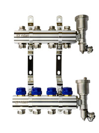 Коллекторная группа FHF-4R set 4 контура 1'x3/4' c воздухоотводчиками и кронштейнами (Ридан) 088U0704R