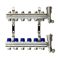 Коллекторная группа FHF-6R set 6 контуров 1'x3/4' c воздухоотводчиками и кронштейнами (Ридан) 088U0706R