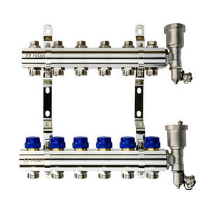 Коллекторная группа FHF-6R set 6 контуров 1'x3/4' c воздухоотводчиками и кронштейнами (Ридан) 088U0706R